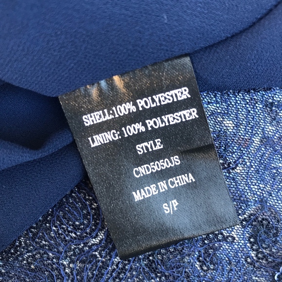 Flirty Blue Sequined Halter Mini Dress Small - Picture 7 of 8